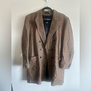 Vintage Designer 80s Escada Plaid Oversized Blazer EU Size 38 (Medium)